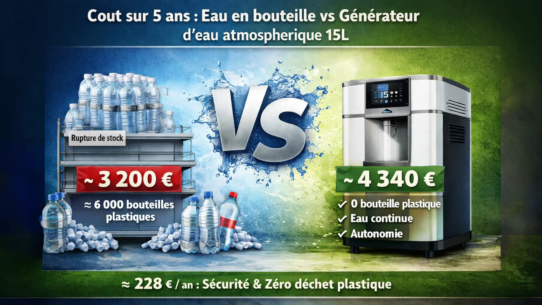 Générateur atmosphérique d’eau potable prix : combien ça coûte vraiment ?